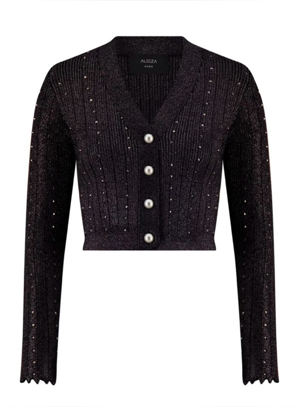 NWT Aleeza Paris Jenni Cardigan – Black Sparkle
Size Medium